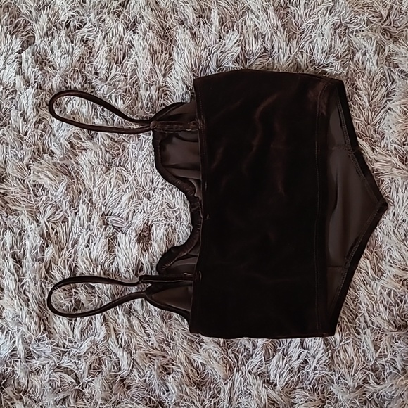 Bear Dance Brown Velvet Crop Top - Picture 2 of 3